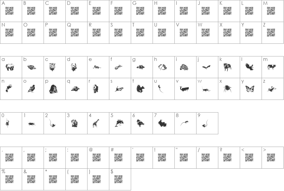 worldbeings font character map preview