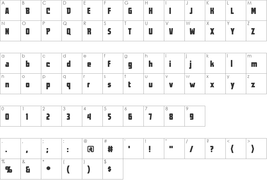 WorldsAtWar BB font character map preview