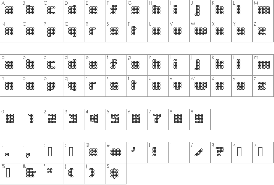 BiscuitPunch font character map preview