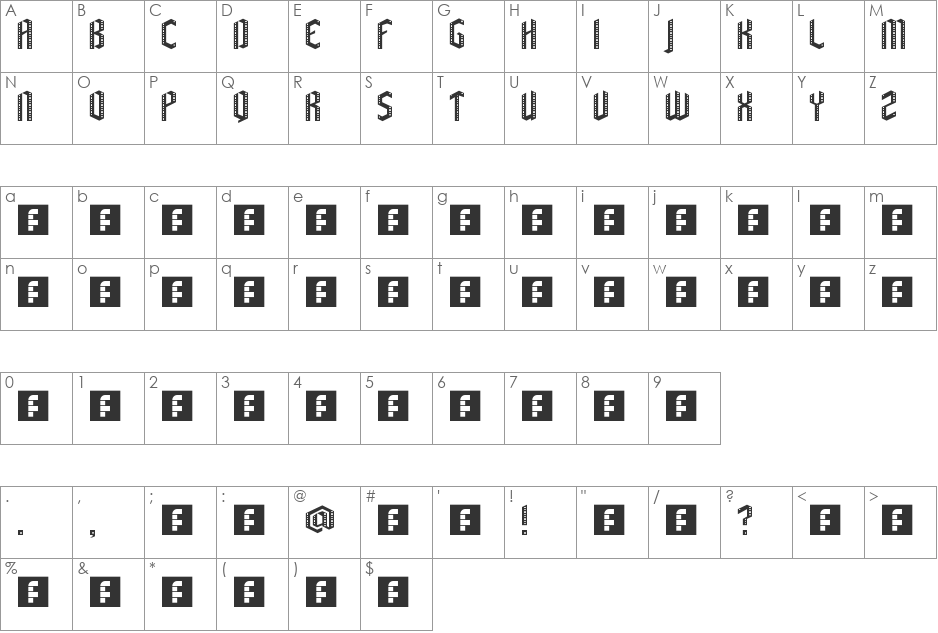Wrar font character map preview