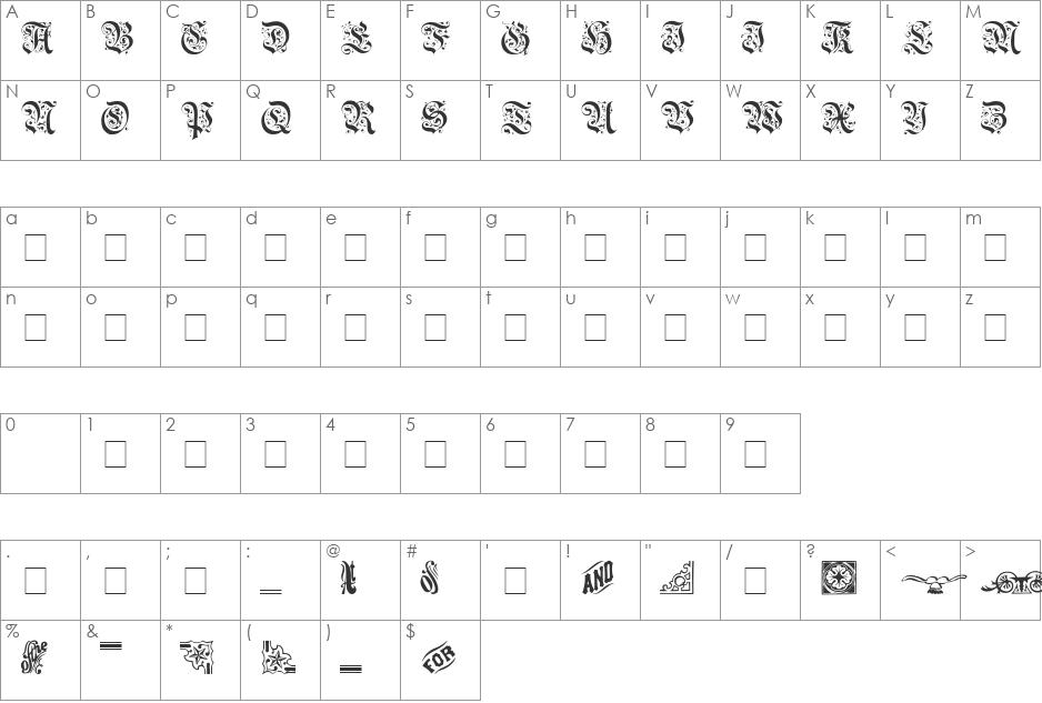 Aeterna Caps SSi font character map preview