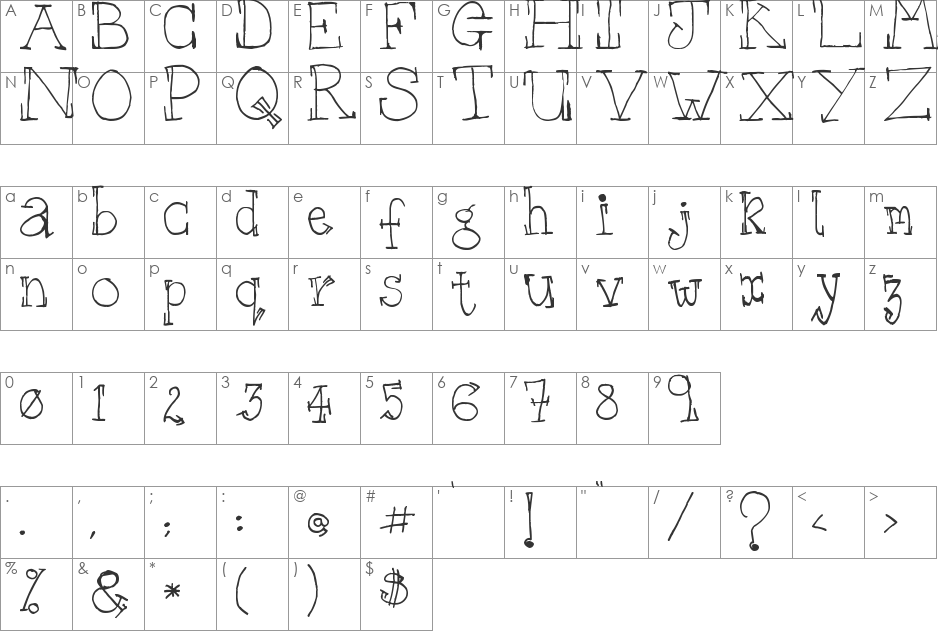 WS Serif font character map preview