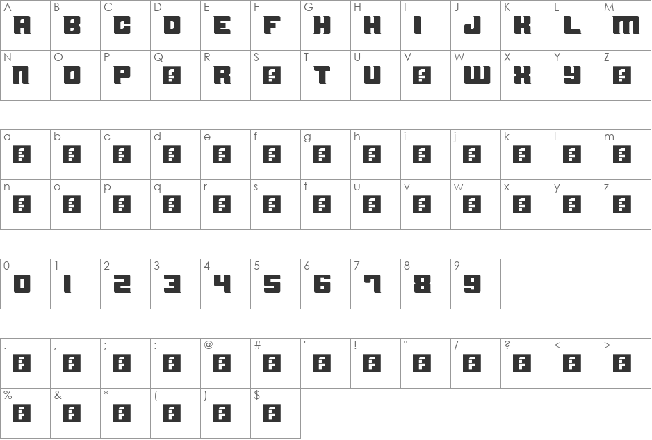 WWU HOCKEY font character map preview