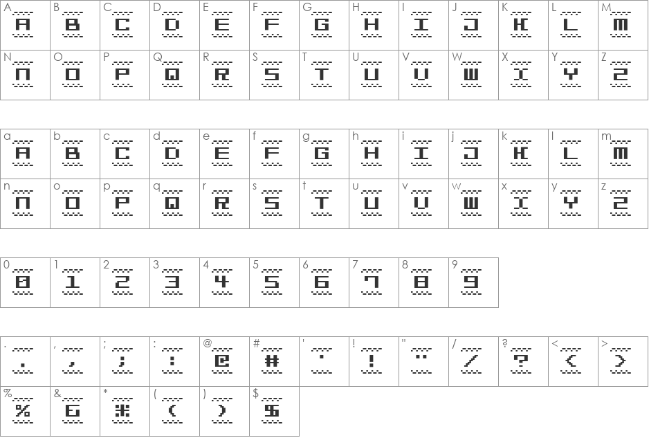 Bit Line15 (sRB) font character map preview