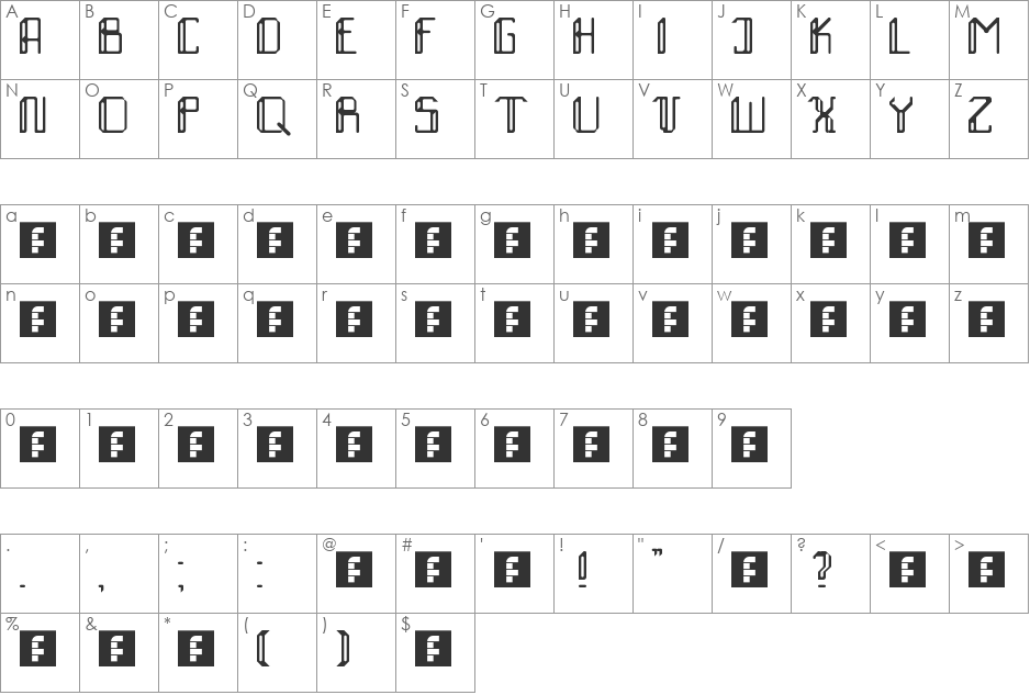 xdlol with more letters. font character map preview