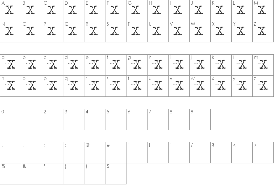 XFont font character map preview