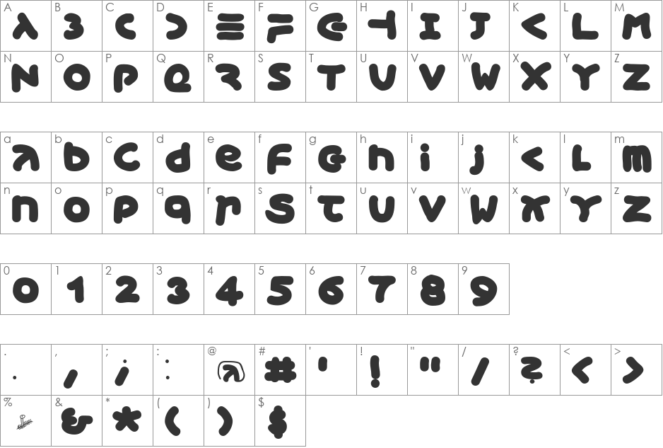 XmasGingerbread font character map preview