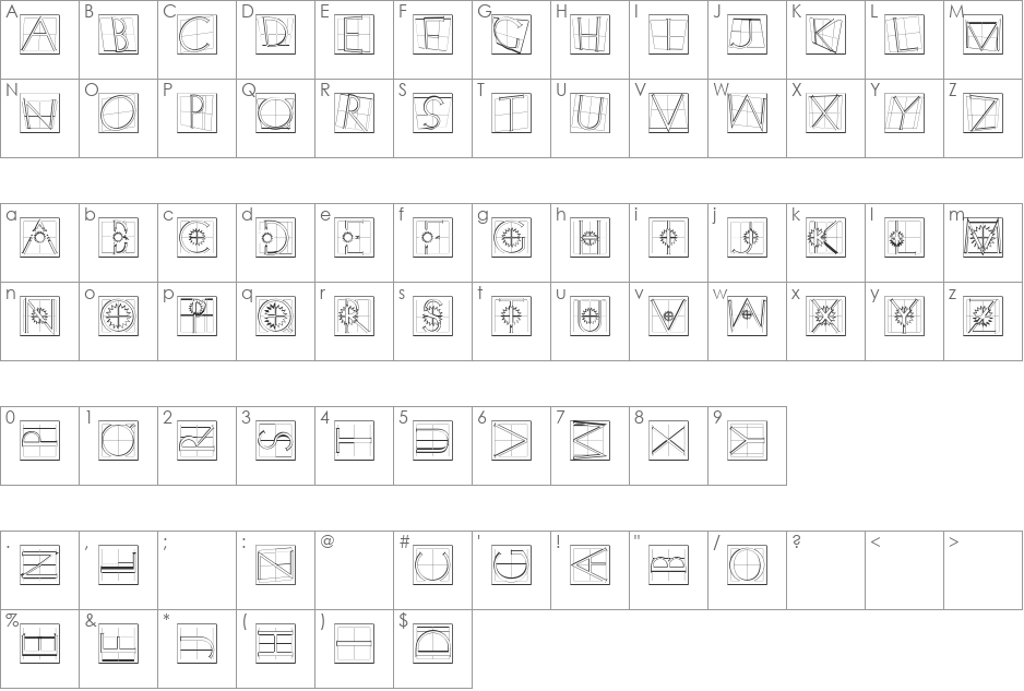 XPCrazy font character map preview