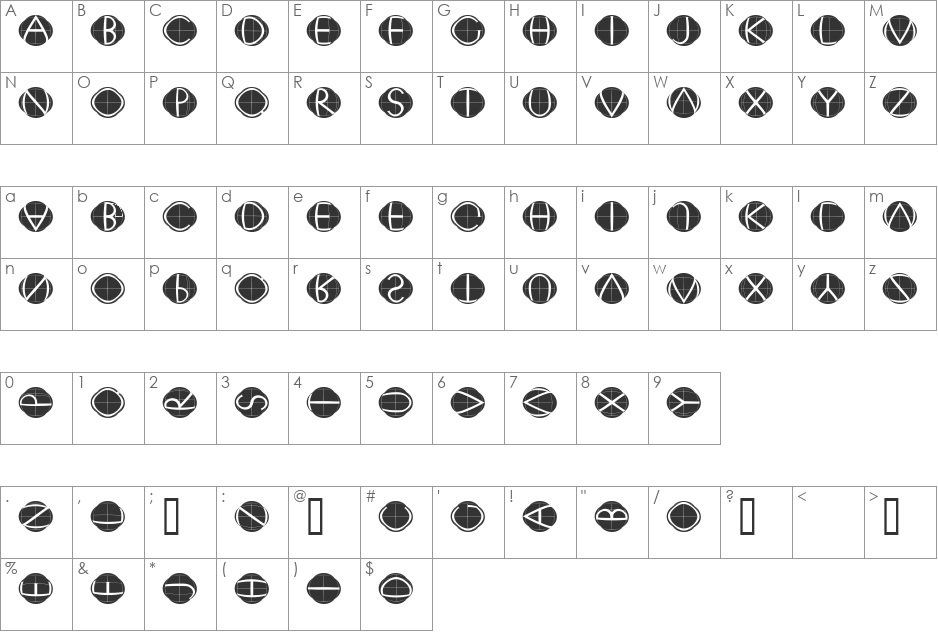 XperimentypoFour font character map preview