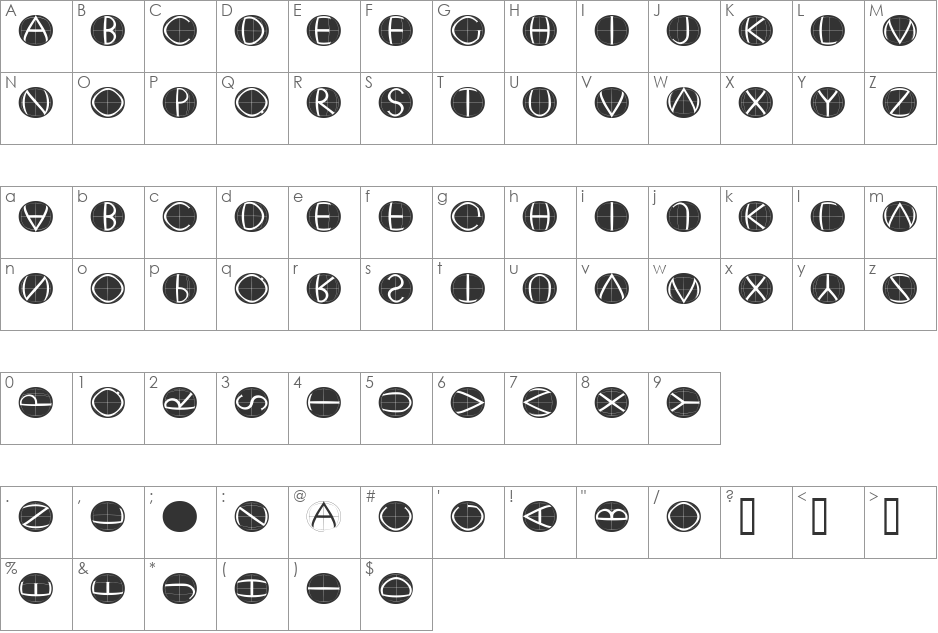 XperimentypoFourC font character map preview