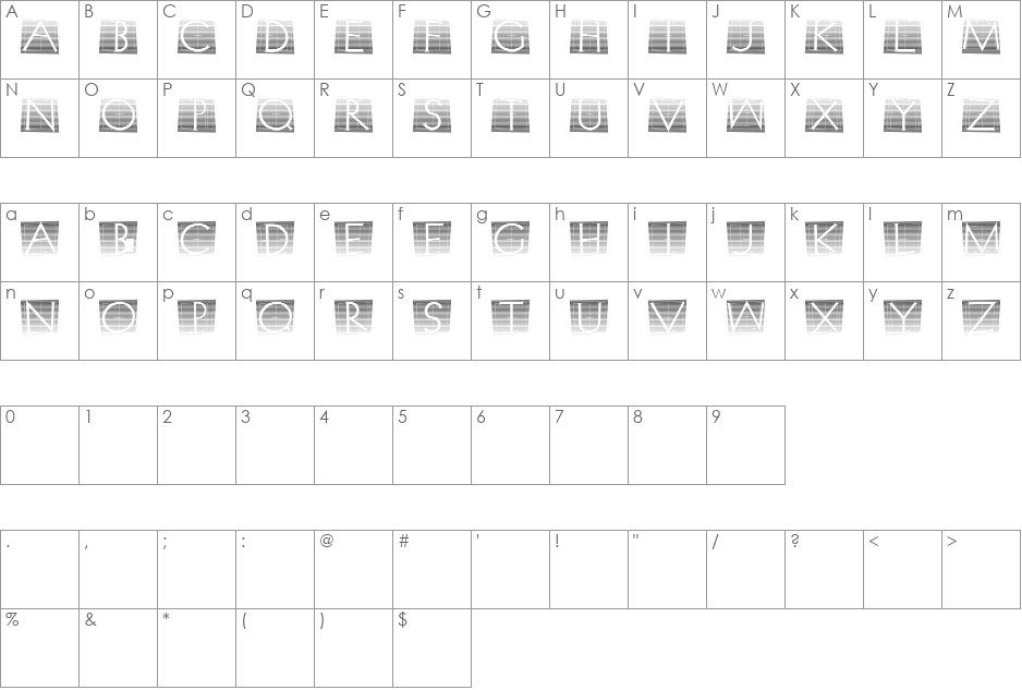 XperimentypoStripes font character map preview
