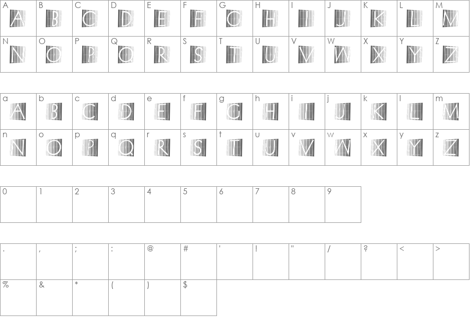 XperimentypoStripes-Two font character map preview