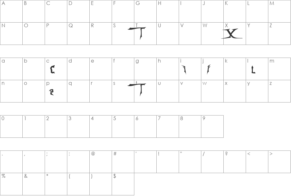 XpliciT industries font character map preview