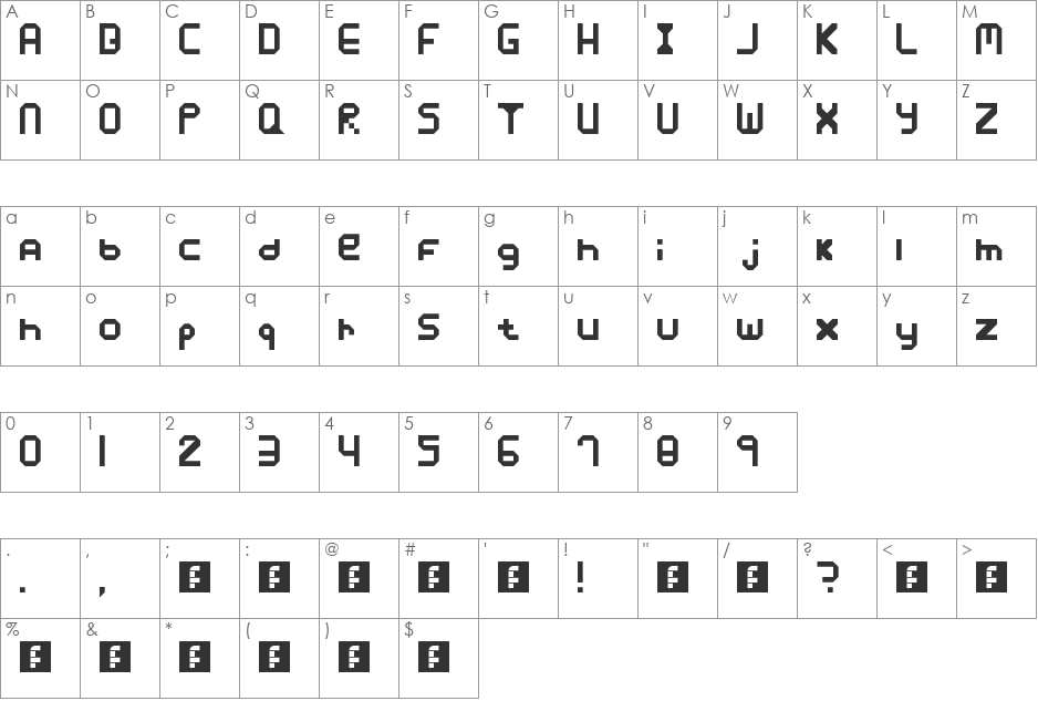 Xposure font character map preview