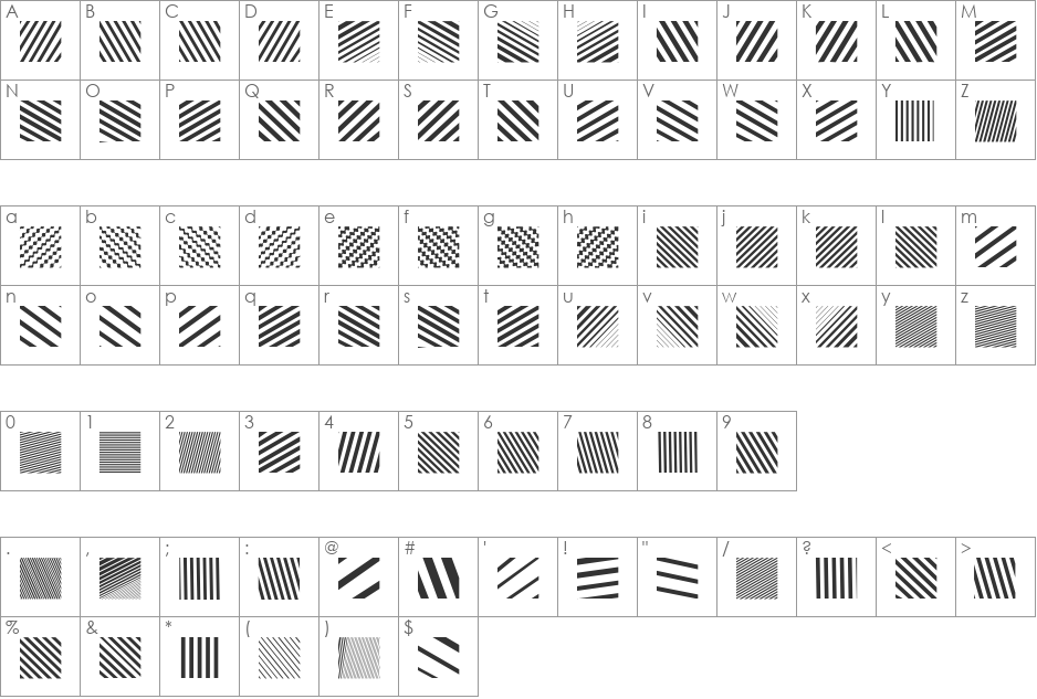 XTexturesOne font character map preview