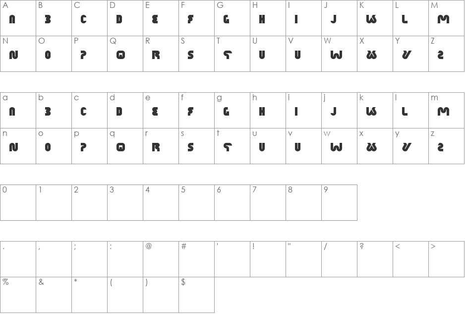 xtreme bike font character map preview