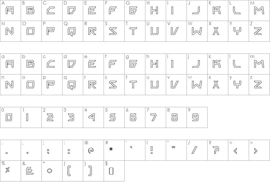 Biting My Nails font character map preview