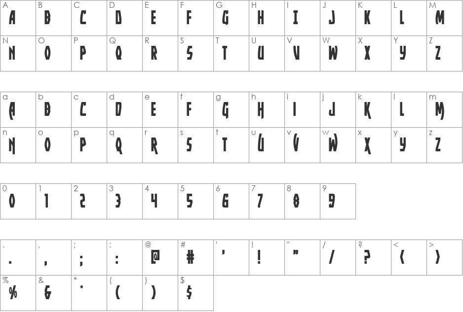 Yankee Clipper Outline Italic font character map preview