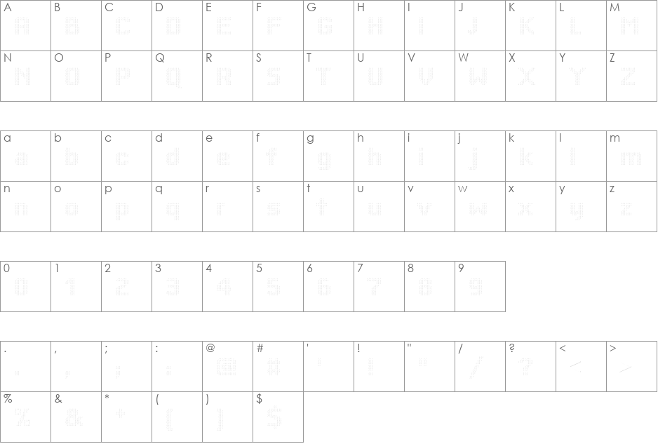 Yardmaster Becker Only Shadow font character map preview