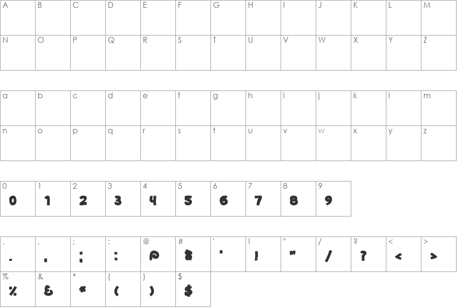YoavKtav Black font character map preview
