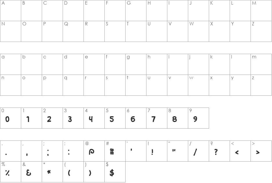 YoavKtav Bold font character map preview
