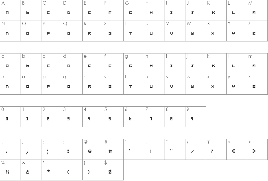 yond font character map preview