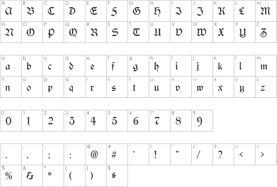 Yonkers font character map preview