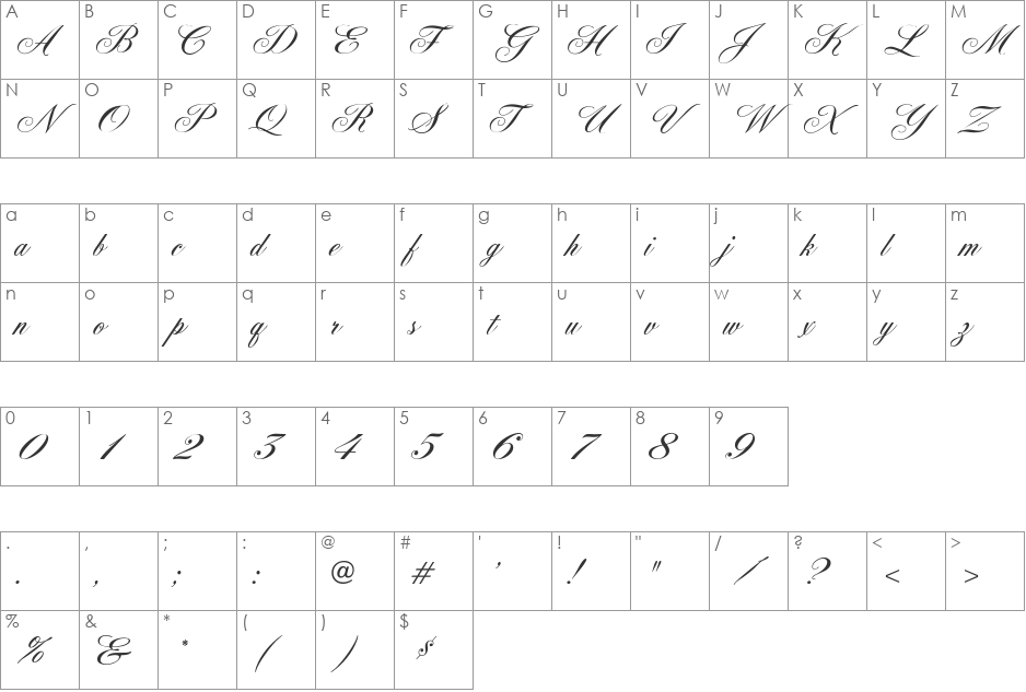 Yonkers font character map preview