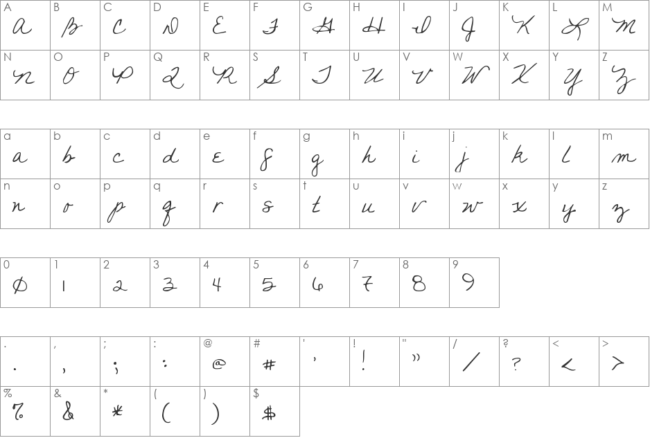 you found me font character map preview