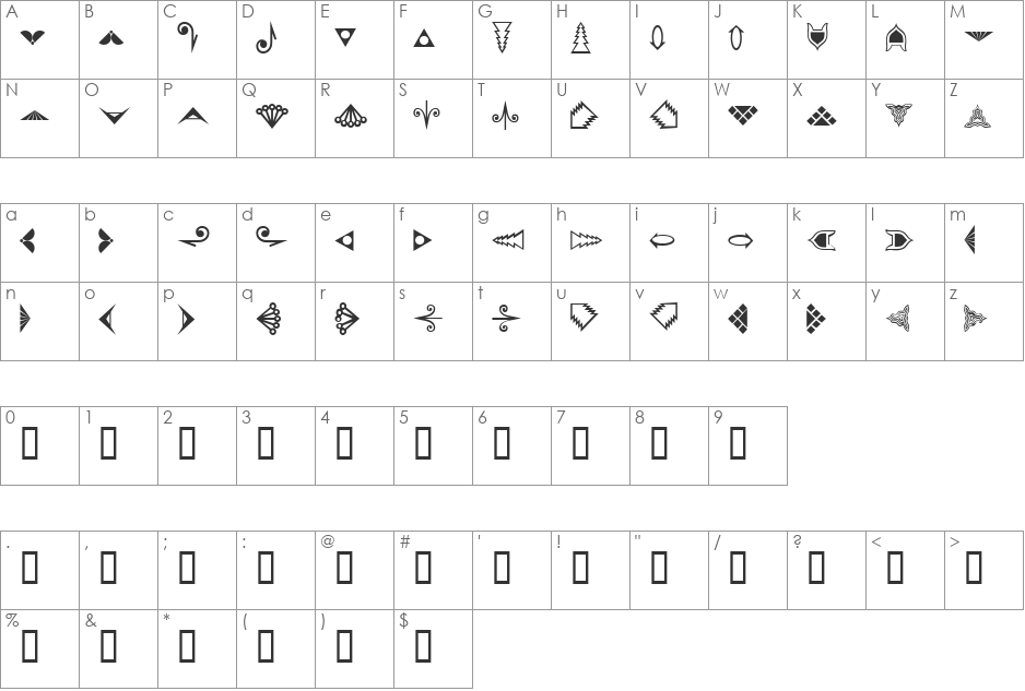 You There! font character map preview