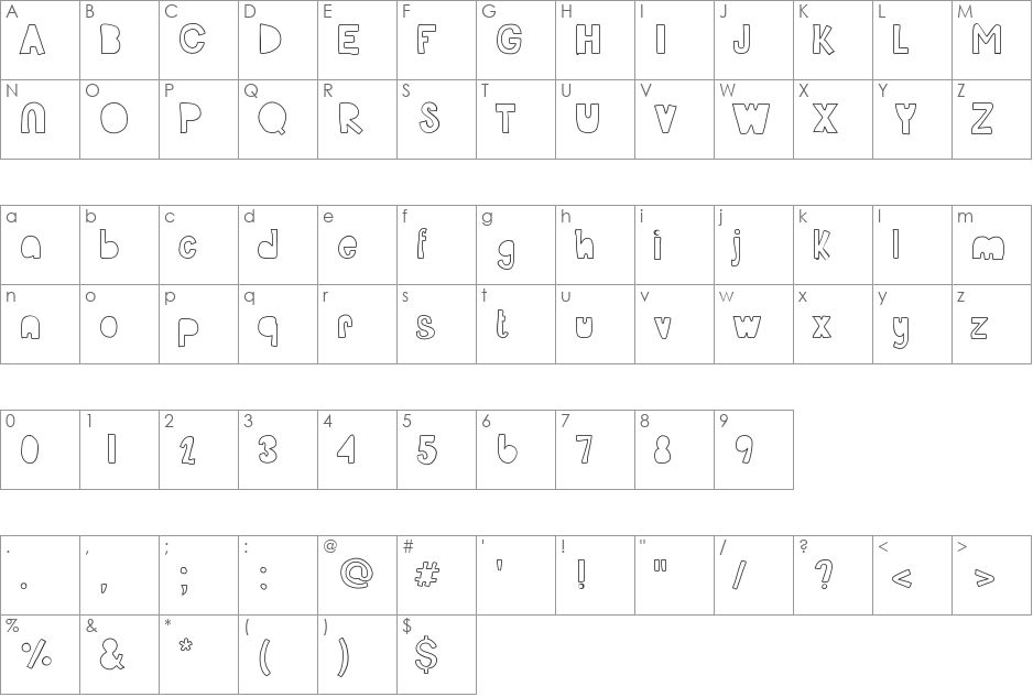 YouKnowTheMovieSong font character map preview