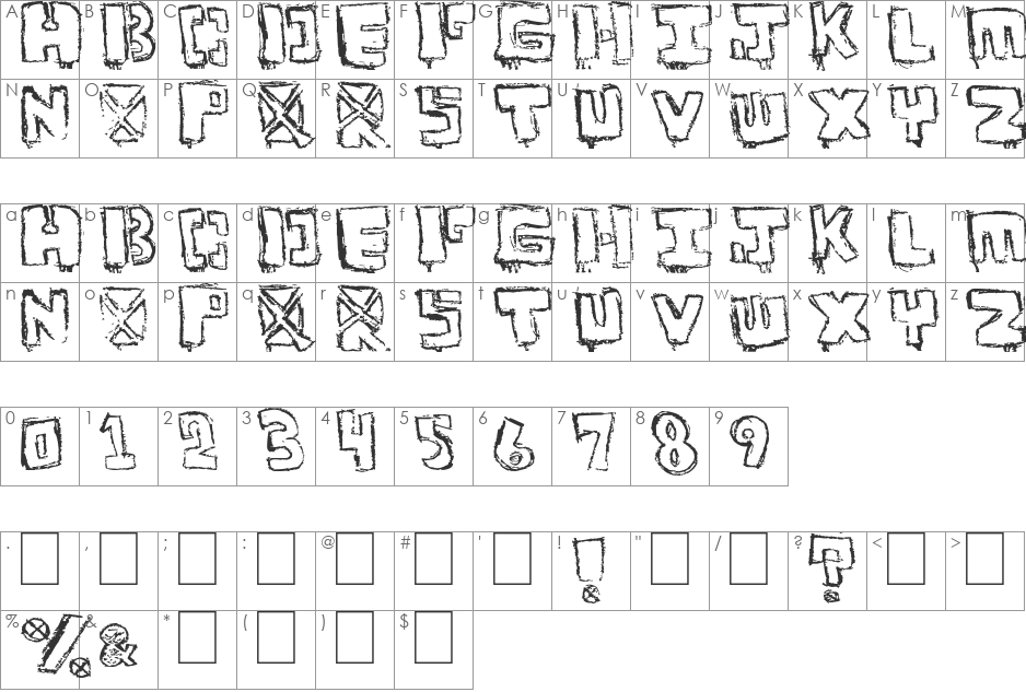 Your Font font character map preview