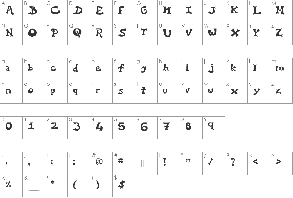YO_ELLIPSE_ font character map preview