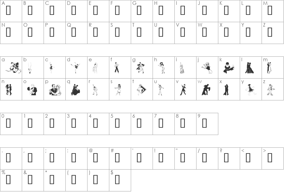 yri font character map preview