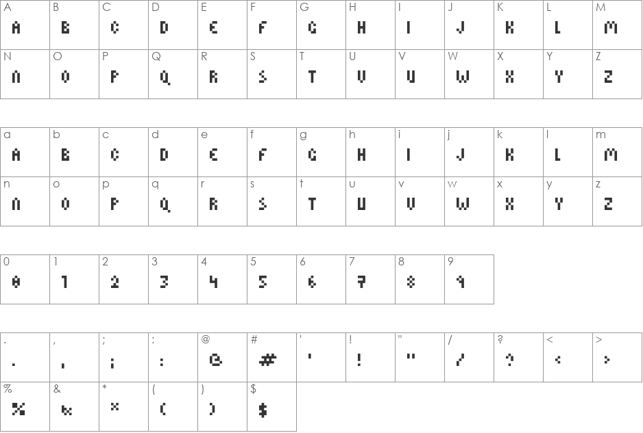 BitsymapVT font character map preview