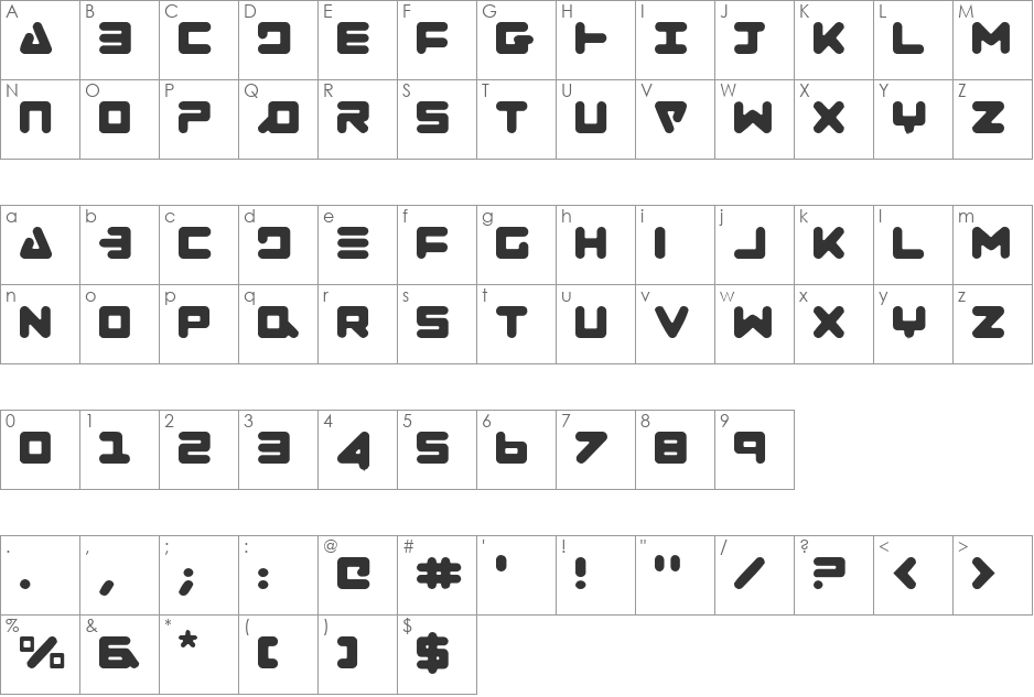 Zealot Light font character map preview