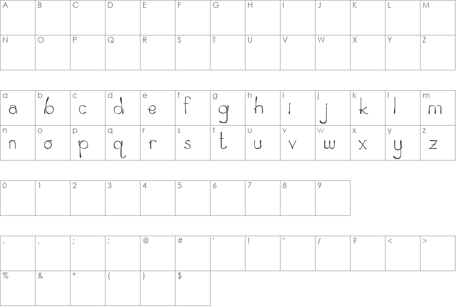 ZeaMaysEverta font character map preview