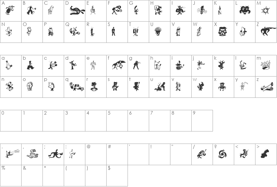 ZeitGuys font character map preview