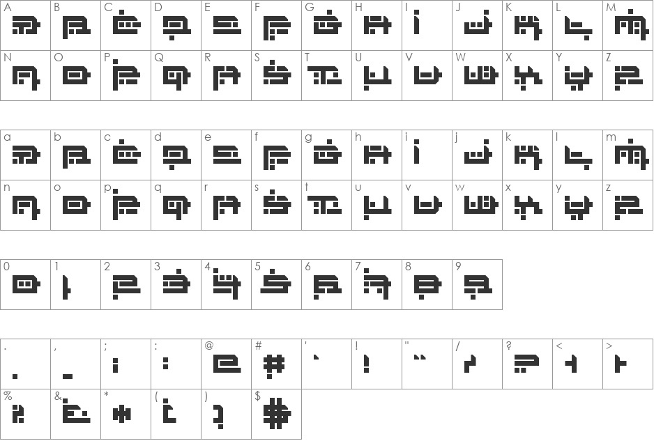 Zephyr Jubilee font character map preview