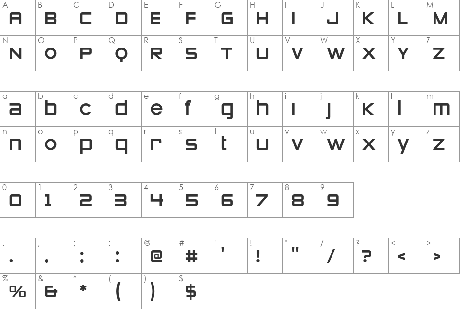 Zeroes 2 font character map preview