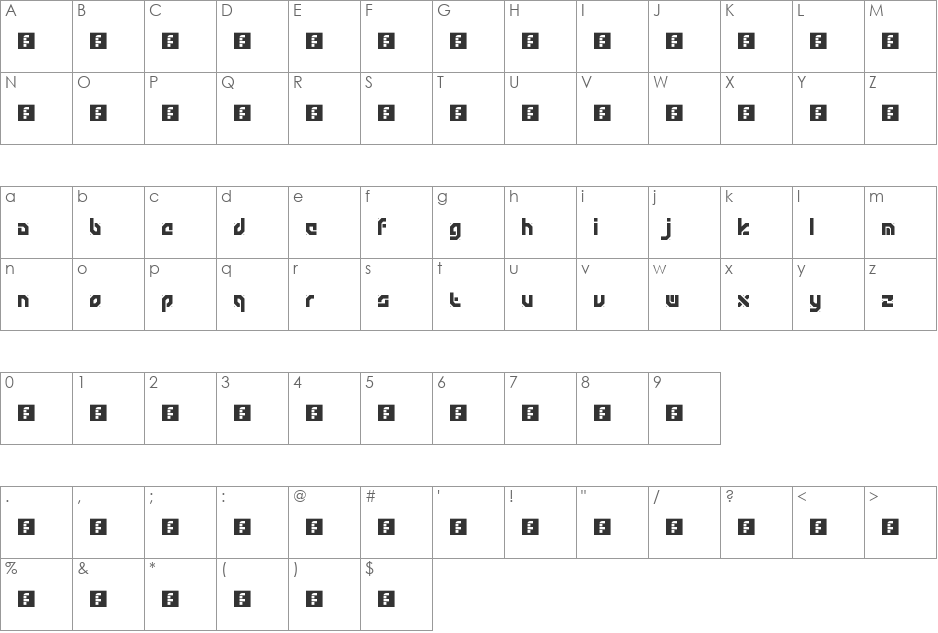 zeta font character map preview