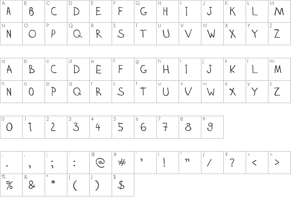 Zhizn font character map preview