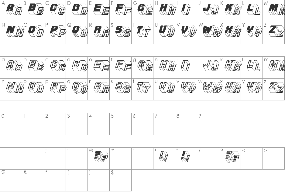 ZigZagOne font character map preview