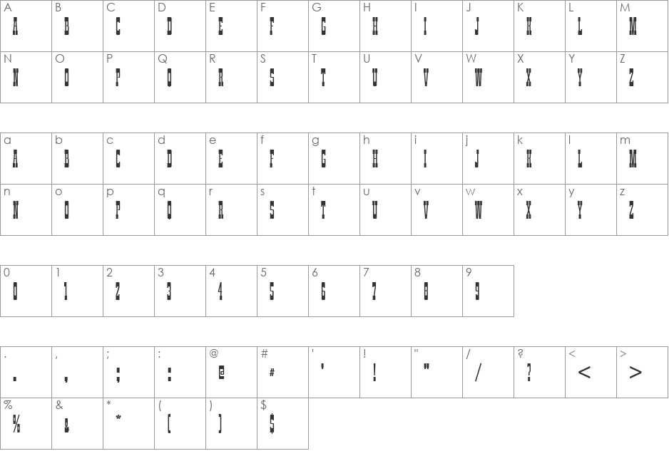 ZirkusComD font character map preview