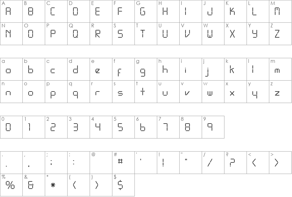 Ziska font character map preview