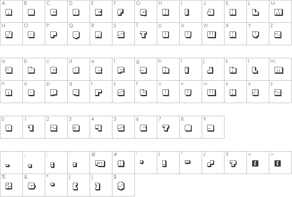 zlabelle remix font character map preview