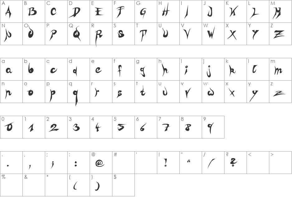 ZOE Graphic Regular font character map preview