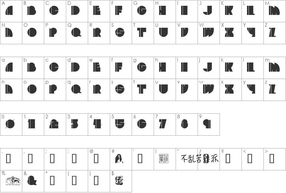 ZootAllures font character map preview