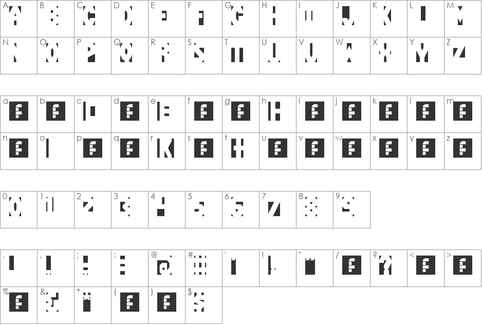 ztracted by H eYe/FS font character map preview
