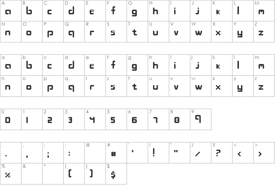 Bl?jbytesdep? font character map preview
